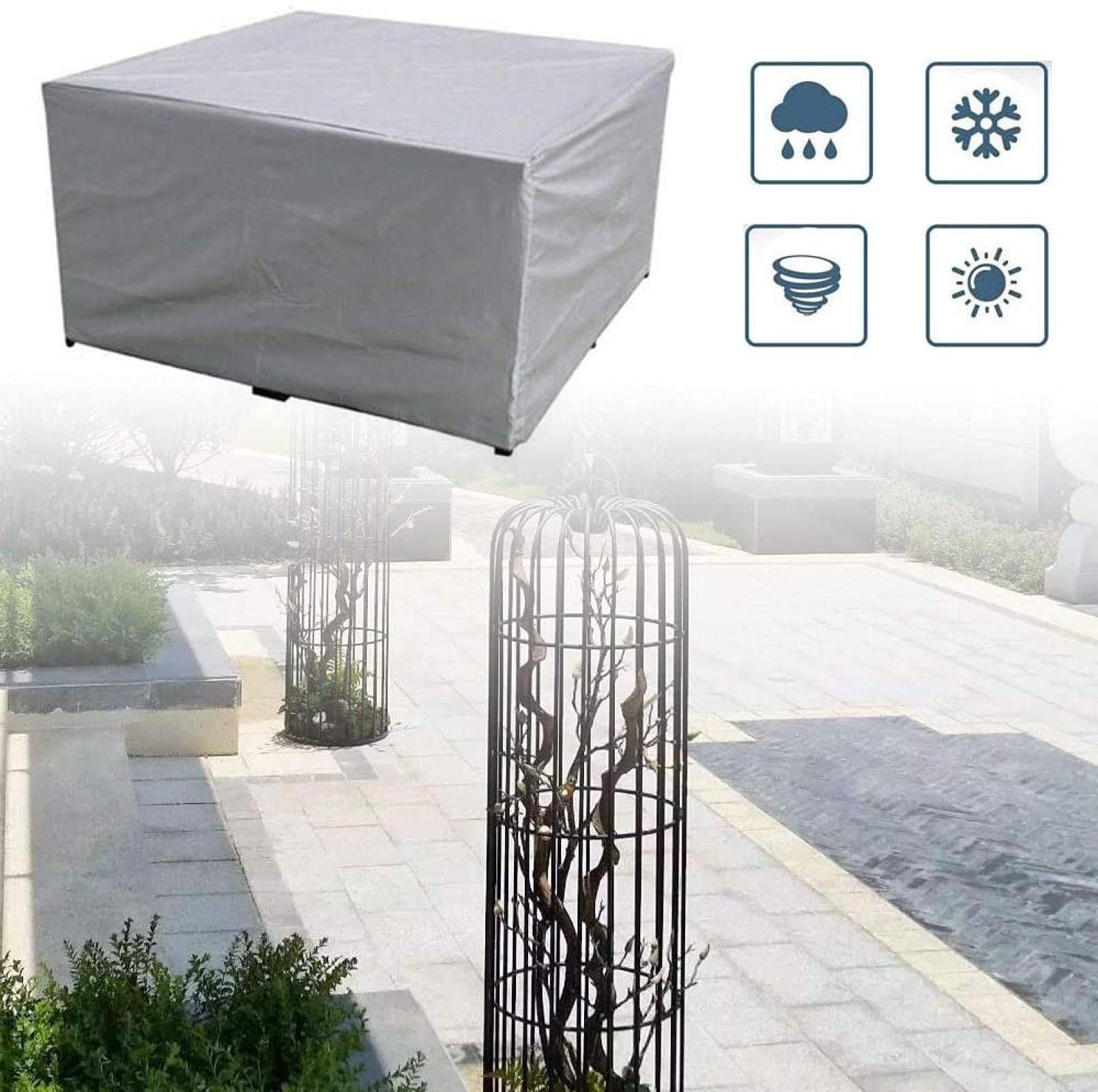 Copridivano Esterno Impermeabile Naqqios - Tessuto Oxford 210D Con Cordini, Per Panche Giardino - Foto 8