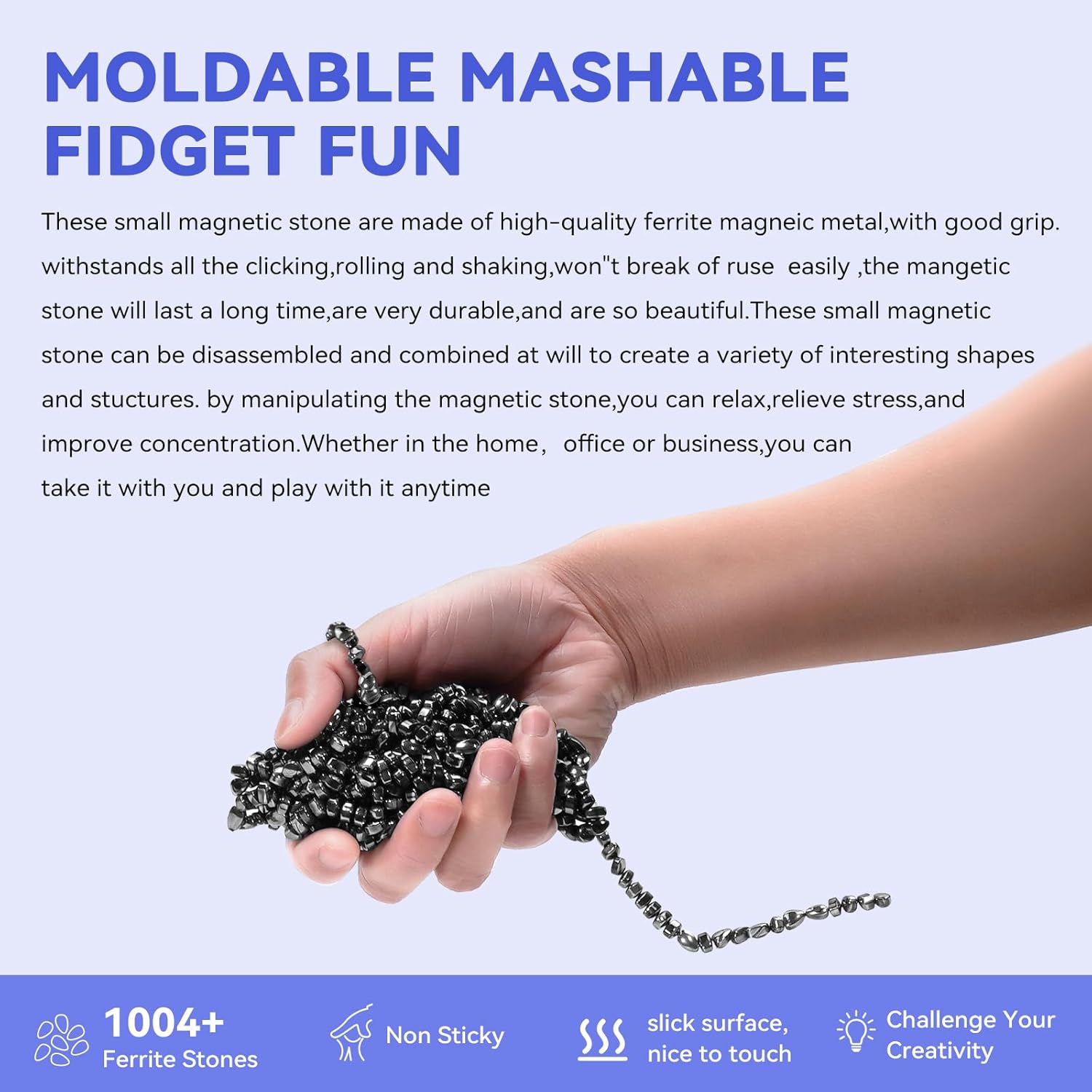 AYXXZJD Magnetic Balls Fidget Toys Adults 1000 PCS Mini with Four Big Magnetic Putty Desk,Fidget Toys for Adults, Office Desk Toys（Black）