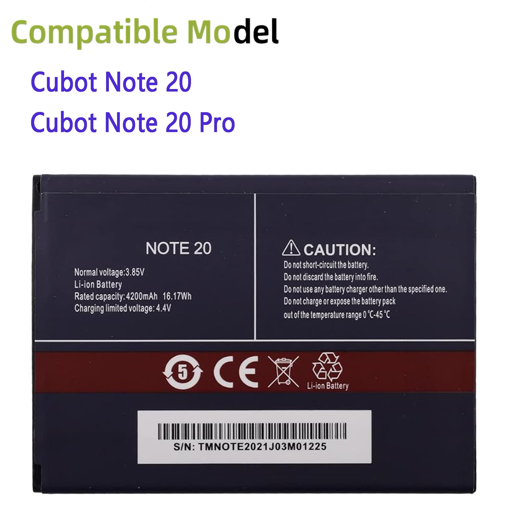 C-ubot Note 20 akumulator zastępczy do C-ubot Note 20 / Note 20 Pro bateria zamienna z zestawem narzędzi