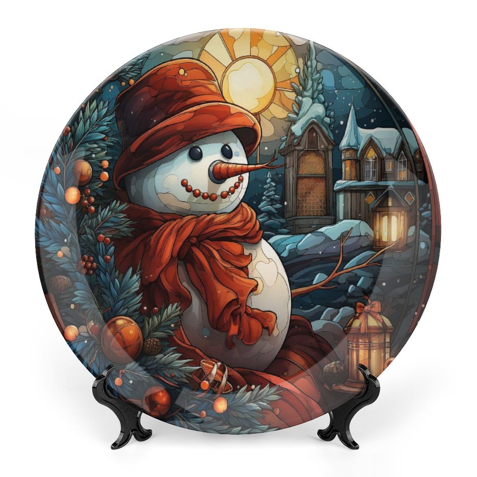 Amazon.com: Christmas Decorative Plates for Wall Hanging, Snowman