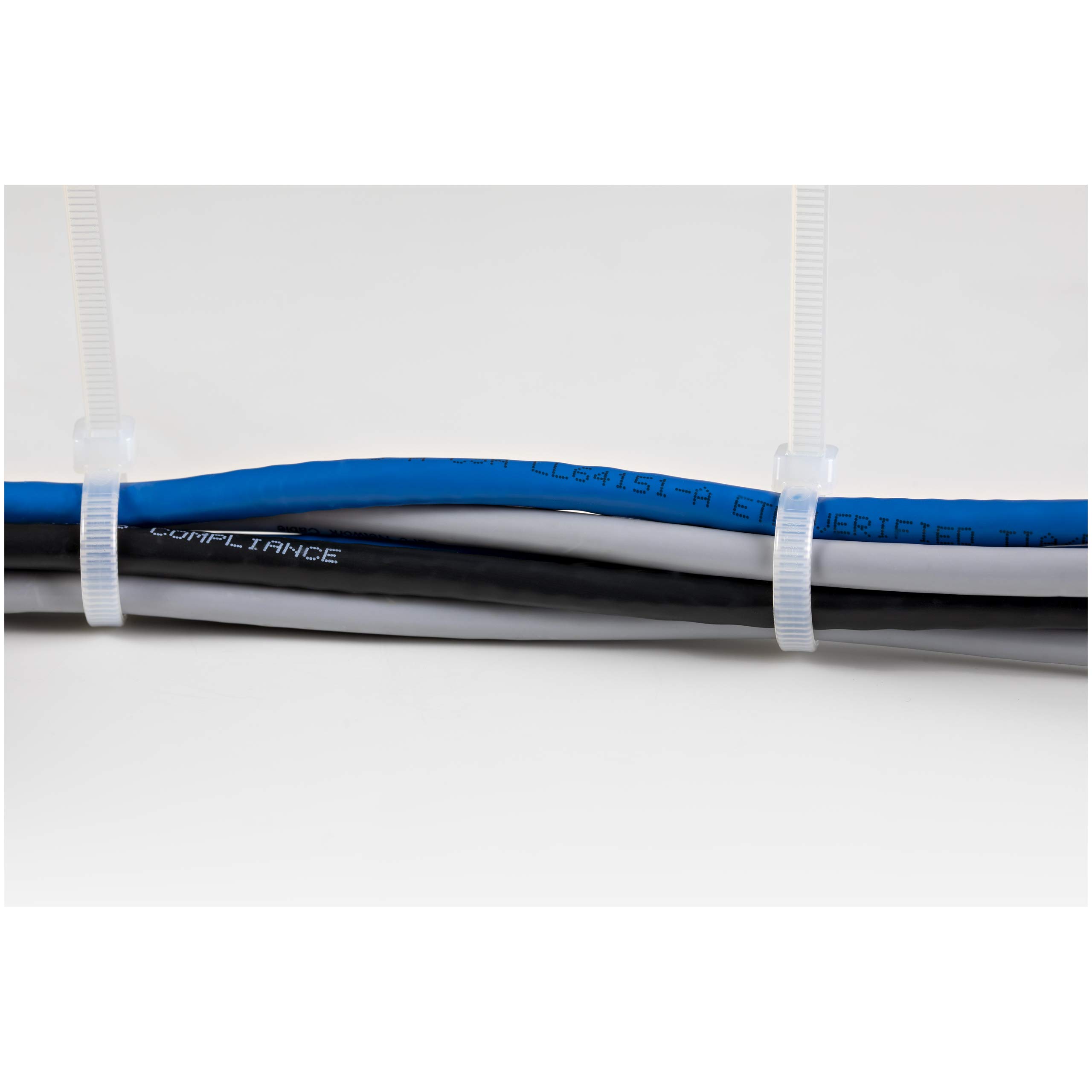 Bridas de 20cm para Cables - 22 kg - Nylon - 94V-2 - UL - Paquete de 1000 - Blancas (CBMZT8NK)