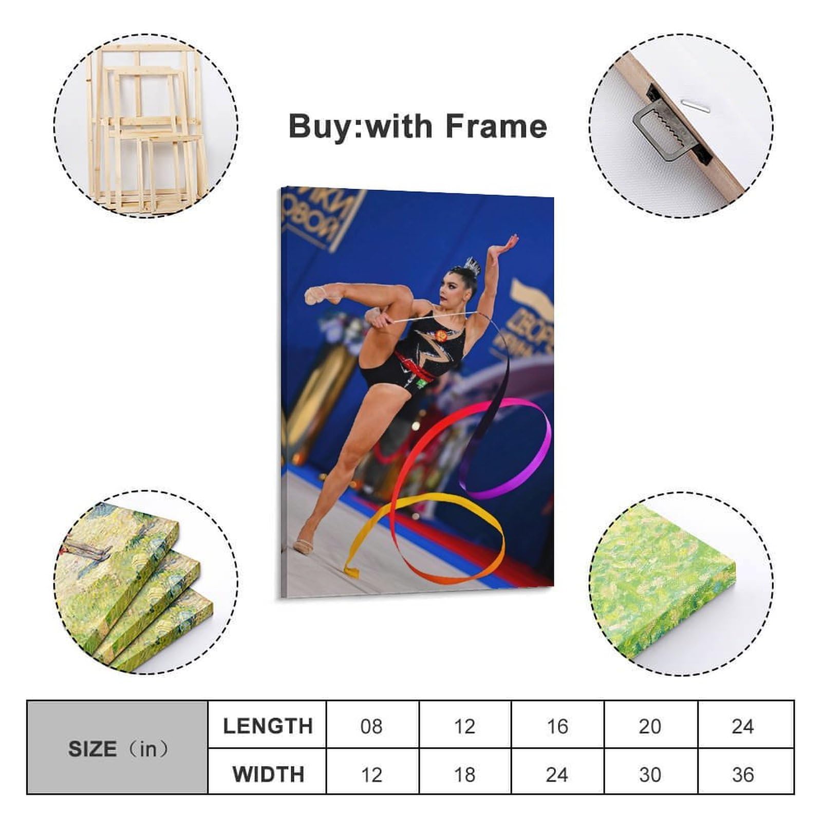 BINKAIYI Poster artistique sur toile pour femme - Gymnastique - Sport - Décoration murale moderne pour chambre à coucher - 50 x 75 cm