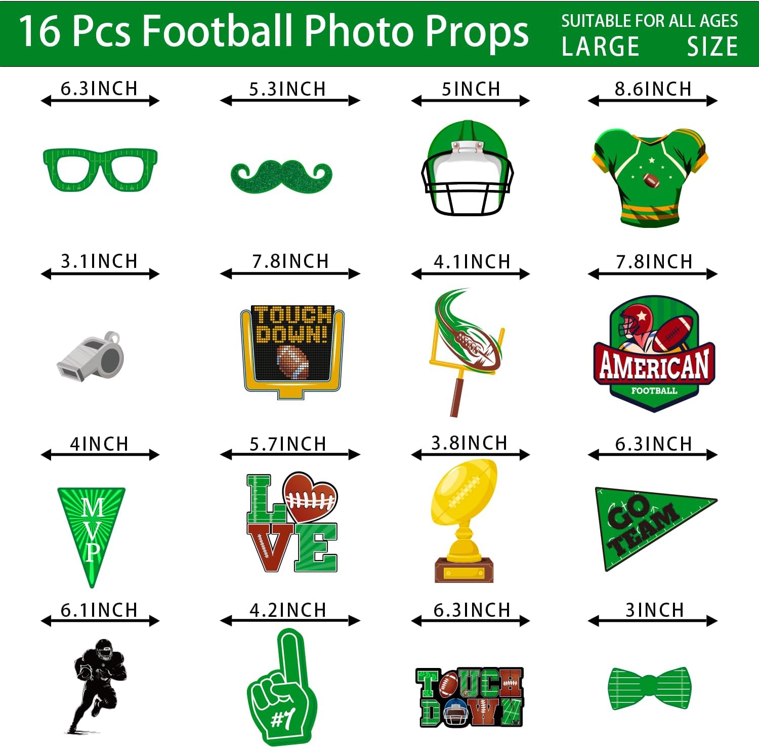 Football Party Decorations Photo Booth Props, Football Party Favors Photo Booth Props Kits for Football Birthday Party Decorations Football Game Day Tailgate Party Supplies - Image 2