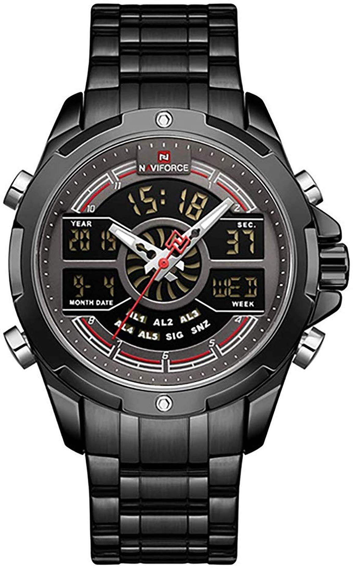 NAVIFORCE 9170 Mens Watch - Luxury Fashion Sport Military - Digital Dual Time Display - Casual Japanese Quartz Watches (B0852MZ3PS) Amazon Price History, Amazon Price Tracker