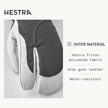 Amazon | ヘストラ女性のヘリ3フィンガー手袋、グレー、サイズ8