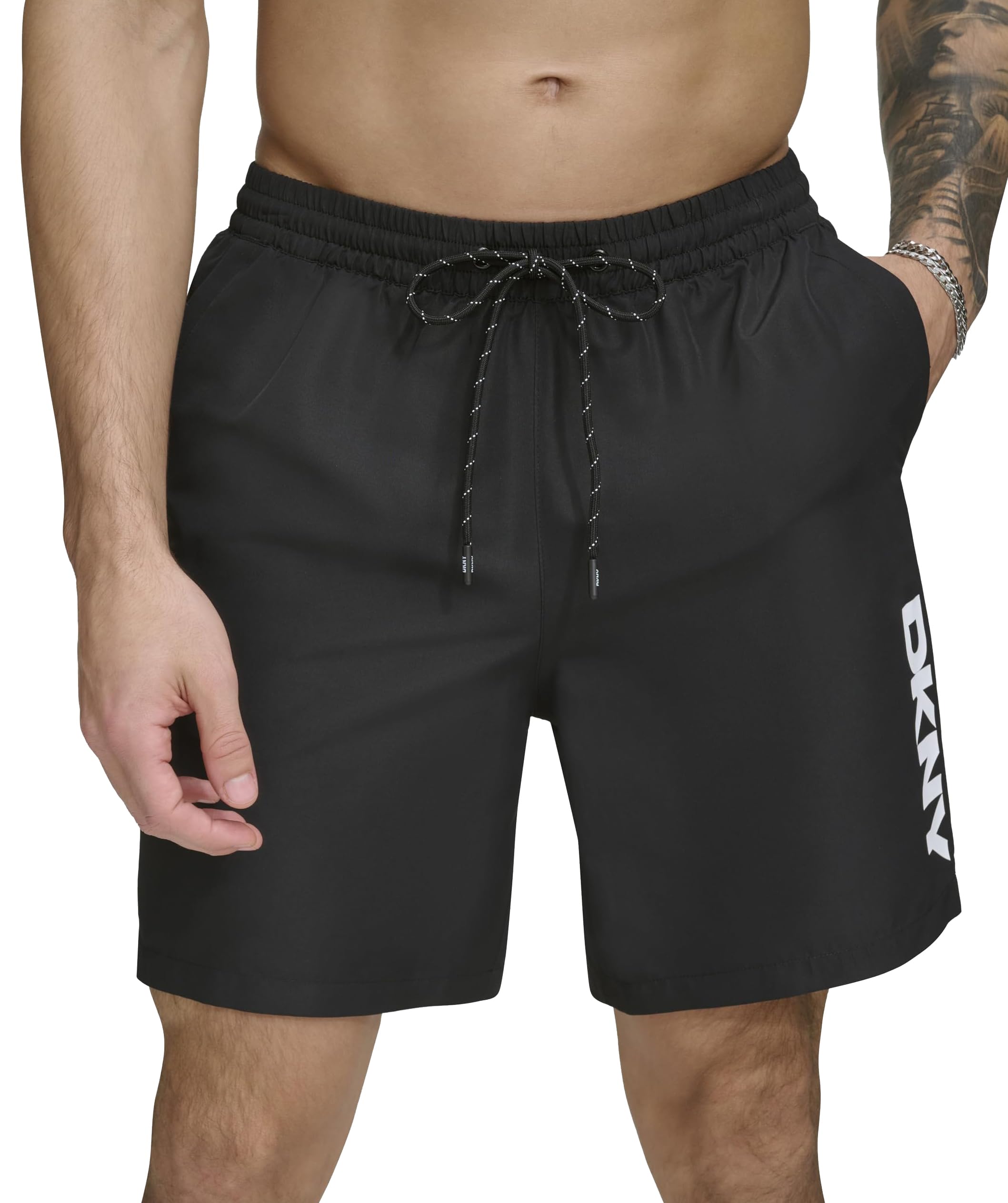 DKNY Stretch Quick Dry Volley UPF 40+ Protection Swim Trunk Bañador para Hombre Hombre (Pack de 1)