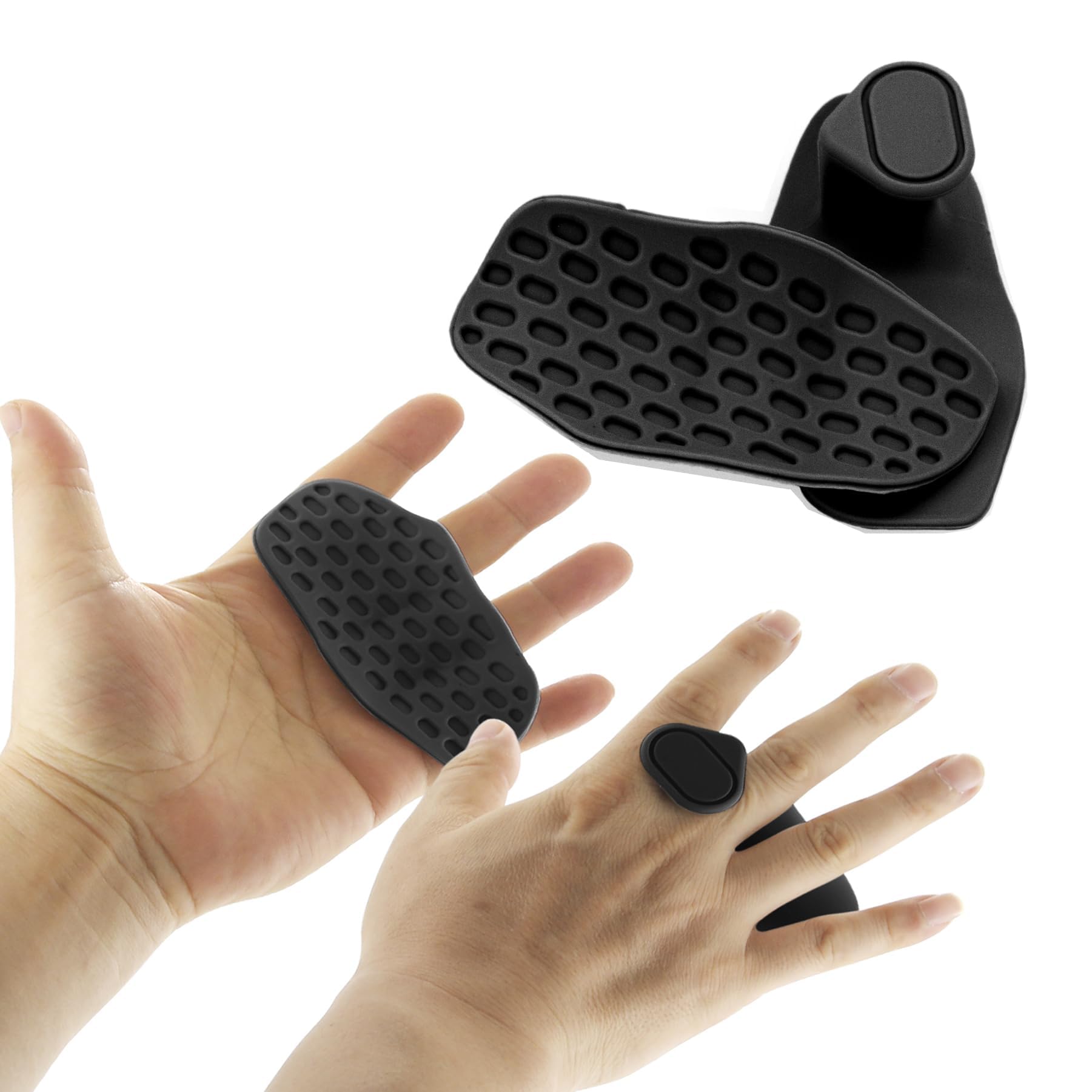 Gym Grip Pads for Weight Lifting: Dumbbell Lifting Rubber Grips Pad - Gym Workout Gloves Weight Lifting Grips - Pull Up Grips - Gymnastics Hand Grips for Men Women No Sweaty, Black-picture-26
