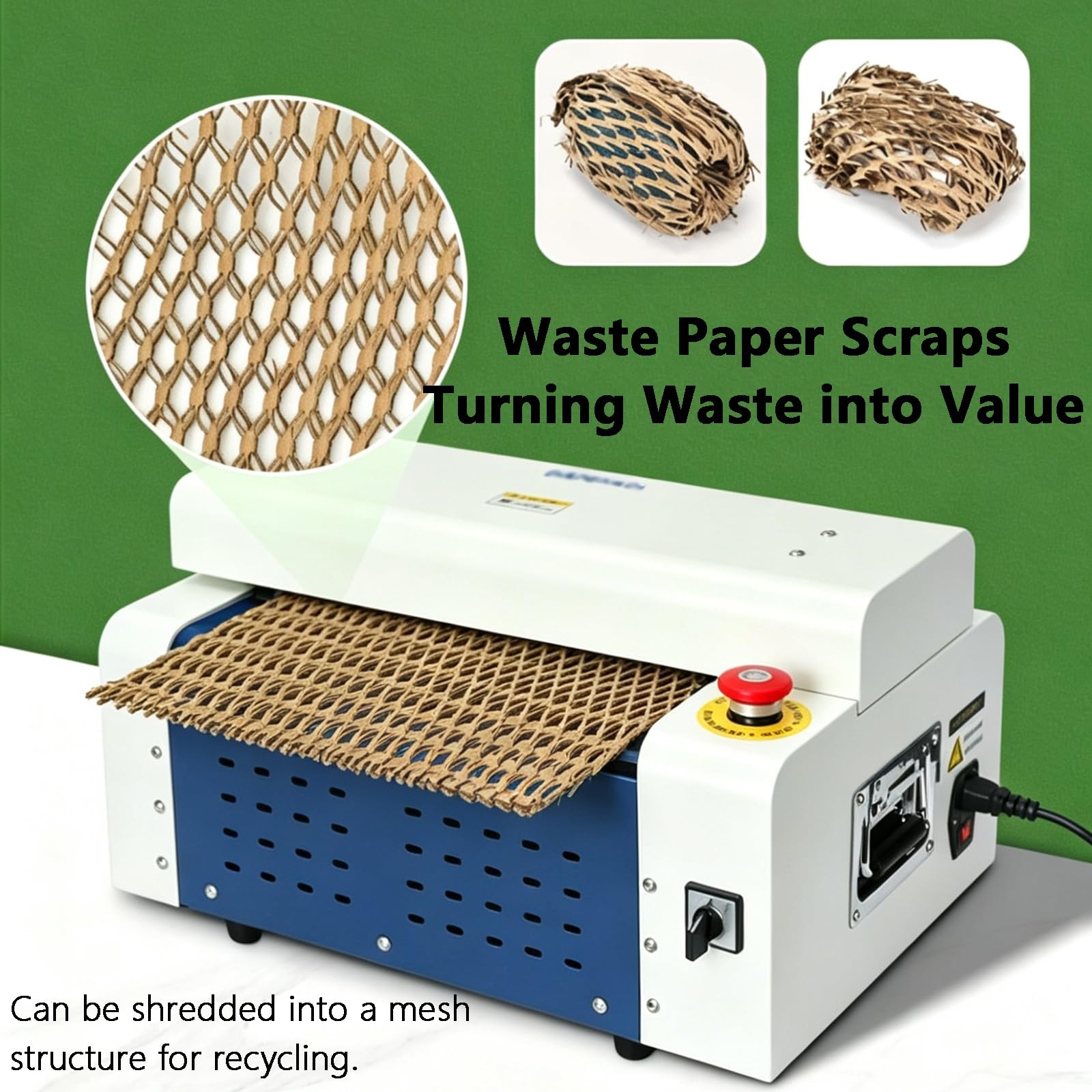 Trituradora de cartón, cortador de papel kraft, máquina expansible de caja de cartón con mango ergonómico para cojín de envío y embalaje de almacén, 576 toallitas en total