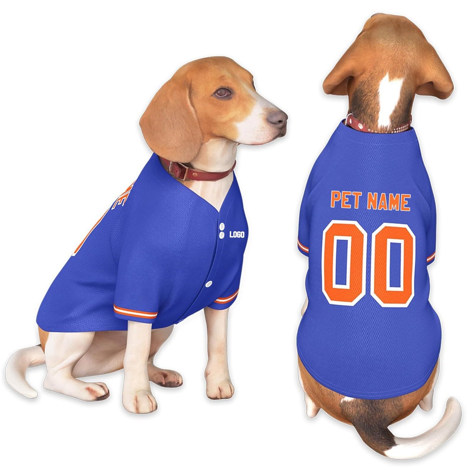 Personalized Dog Clothes Customizable Pet Football Jersey with Number Name Logo Breathable Dog Vest Short Sleeve for Large Medium Small Dogs and Cats — image 1