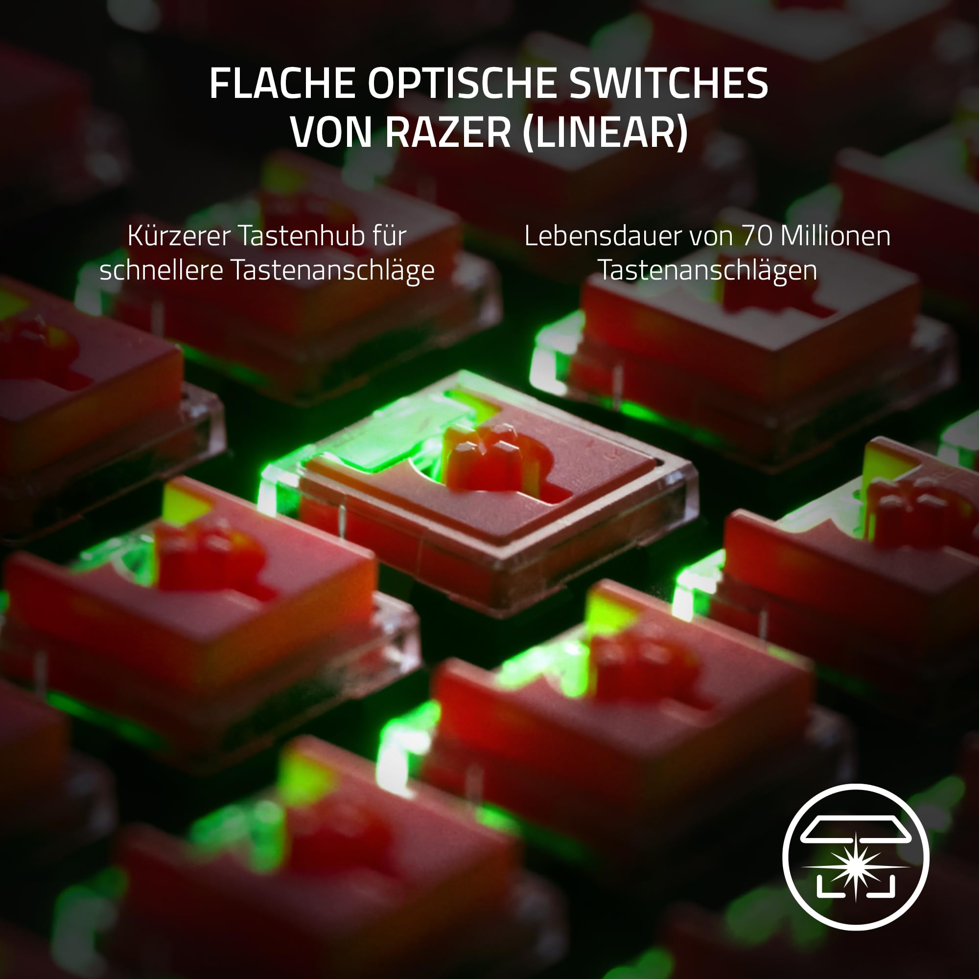 Razer DeathStalker V2 Pro Tenkeyless (Red Switch) - Wireless Optical Gaming Keyboard - Dettaglio