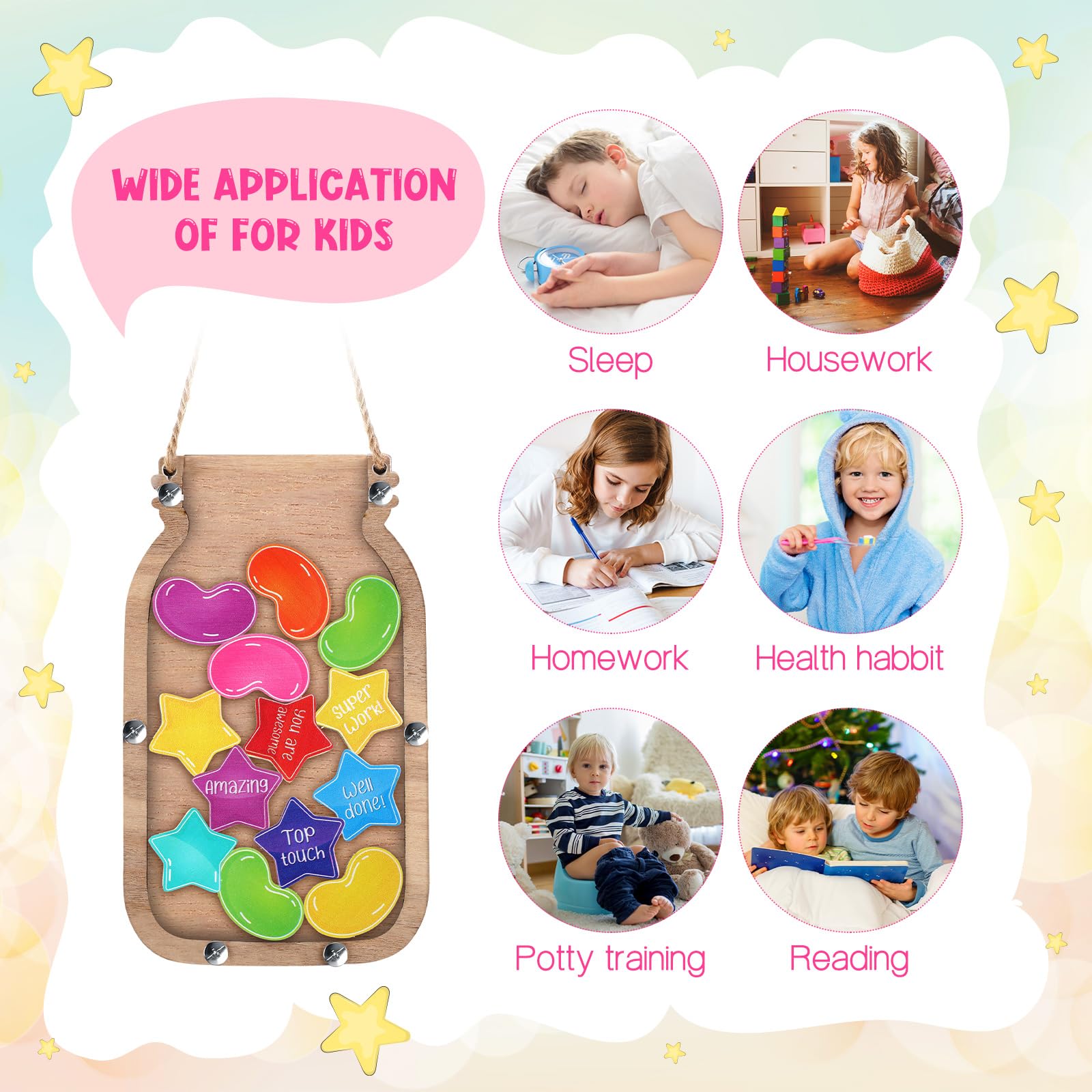 Potty Chart Rainbow Reward Mason Jar - Kids Behavior Chart For Potty ...