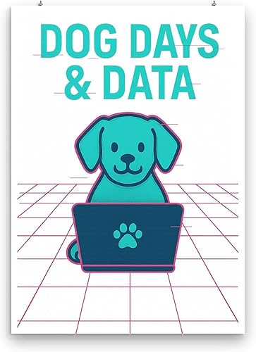 Glitch Texture - Póster de perro con textura  Impresión artística de cachorro cibernético neón  Acabado de papel brillante  Decoración de oficina