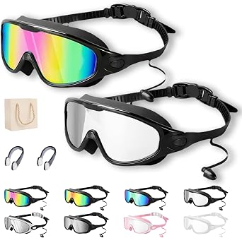 My Cool Summer Goggles, No Leaking Swim Glasses for Men Women Youth, Wide View Anti Fog&Uv Swimming Glasses