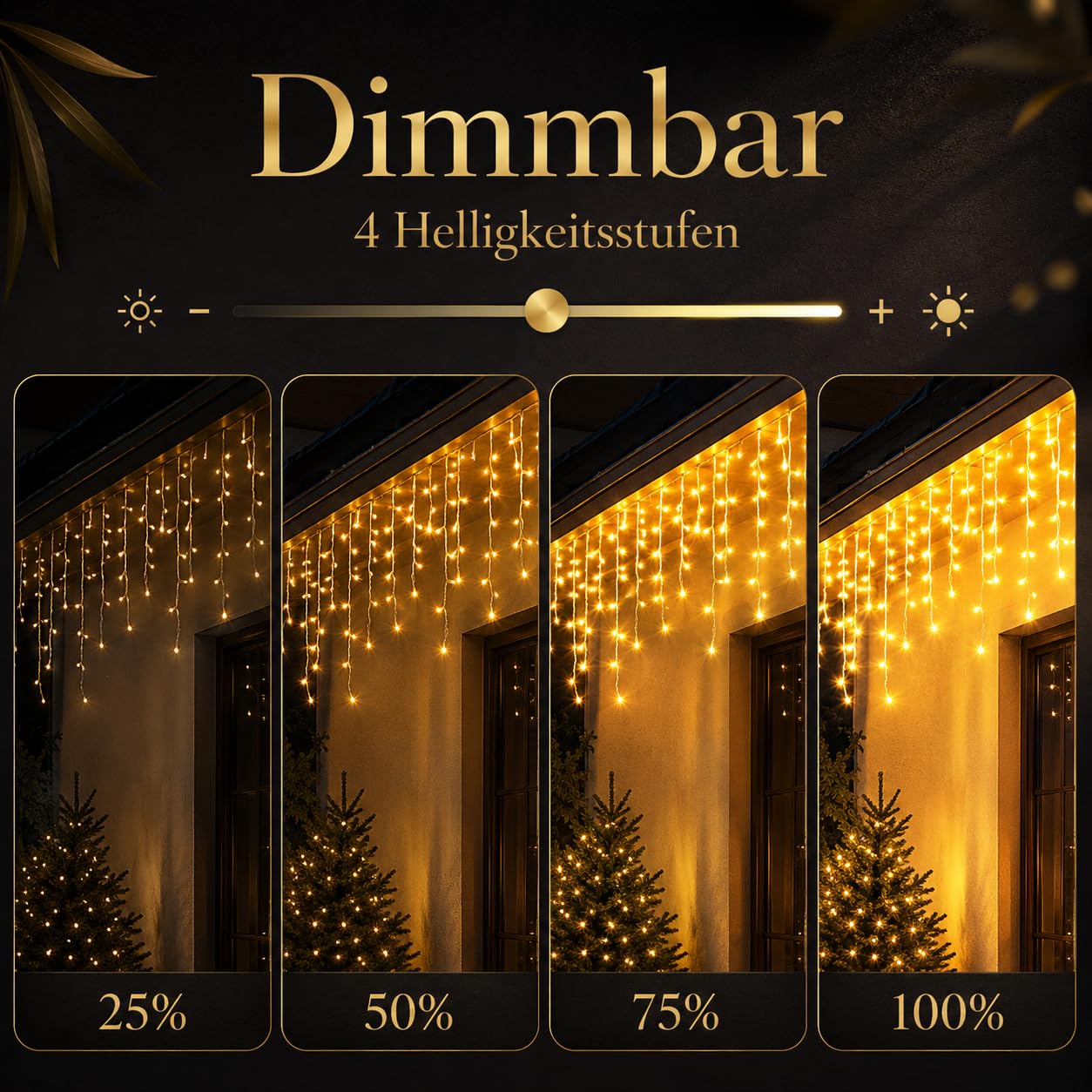 1 catena luminosa a energia solare per esterni, 5 m, 256 LED, IP44, impermeabile, con telecomando, 8 modalità, timer, per esterni, giardino, balcone, terrazza, luce bianca calda