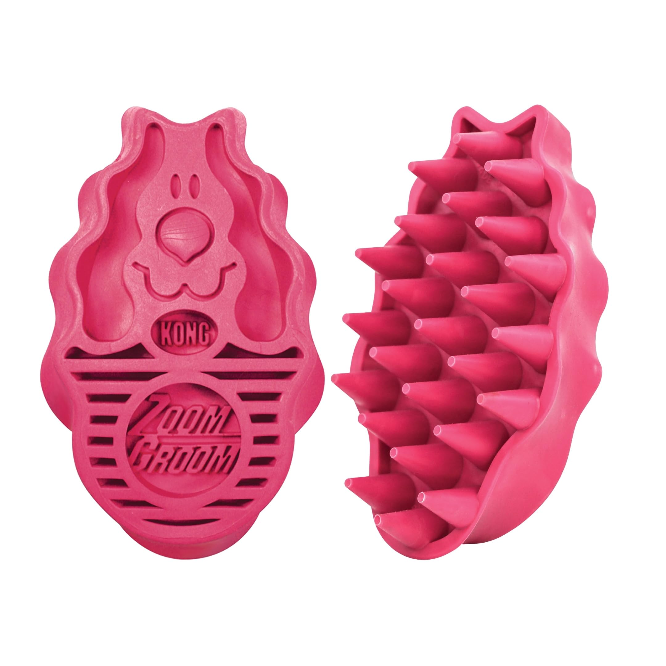 KONG - ZoomGroom Red - Dog Brush for Grooming and Shampooing - For Large Dogs