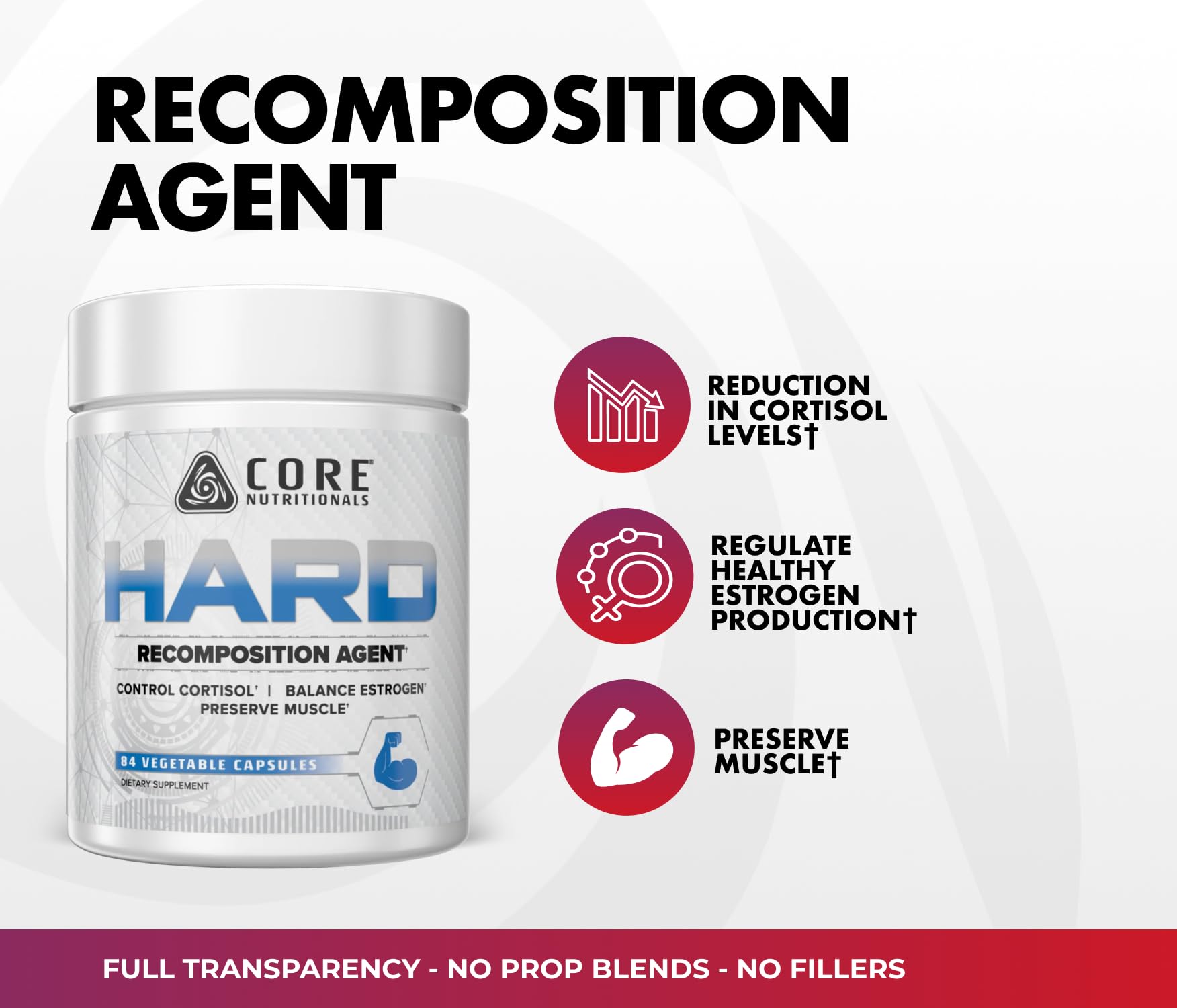 Core Nutritionals Hard Recomposition, Hormone Support, 84 Capsules — Amazon image 3