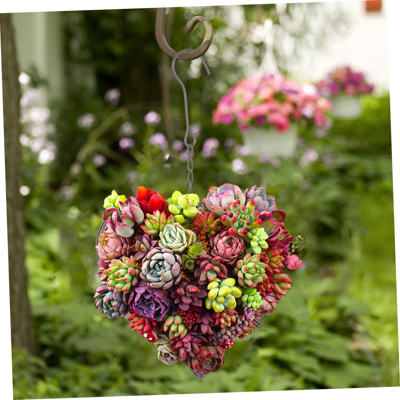 Lot De 3 Pots De Fleurs Suspendus en Métal Paniers Muraux en Fer Robuste