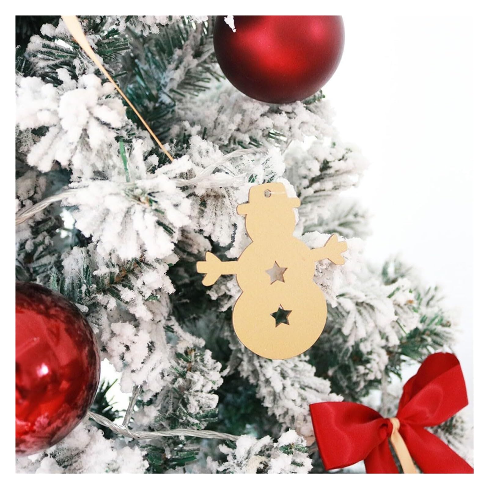 Sapin de Noël Artificiel de 1,5 m, floqué de Neige, de qualité supérieure, à charnière, for la décoration des fêtes à Domicile ou au Bureau.(1.8m)