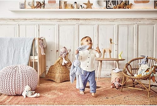 Miniatura 6 de Kaloo Lapinoo K969946 - Peluche de pana extra suave de 13.8 in con orejas largas y bufanda impresa, presentado en caja de regalo decorada, adecuado