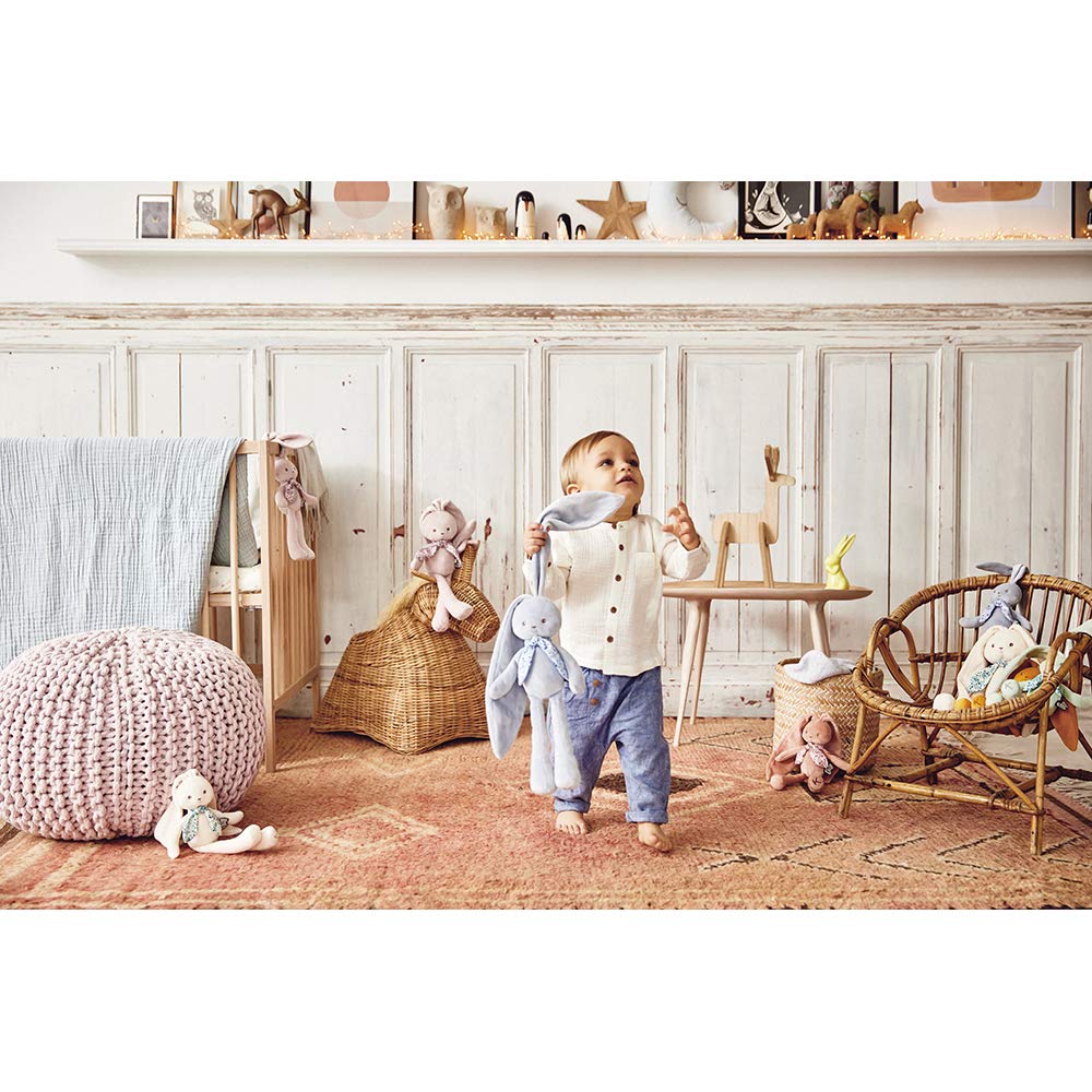 Kaloo - Lapinoo - Pantin Lapin - Peluche Bébé Bi-Matières Jersey et Tricot - 25 cm - Couleur Rose - Matières très Douces - Boîte Cadeau - Dès la Naissance, K969940 - 5