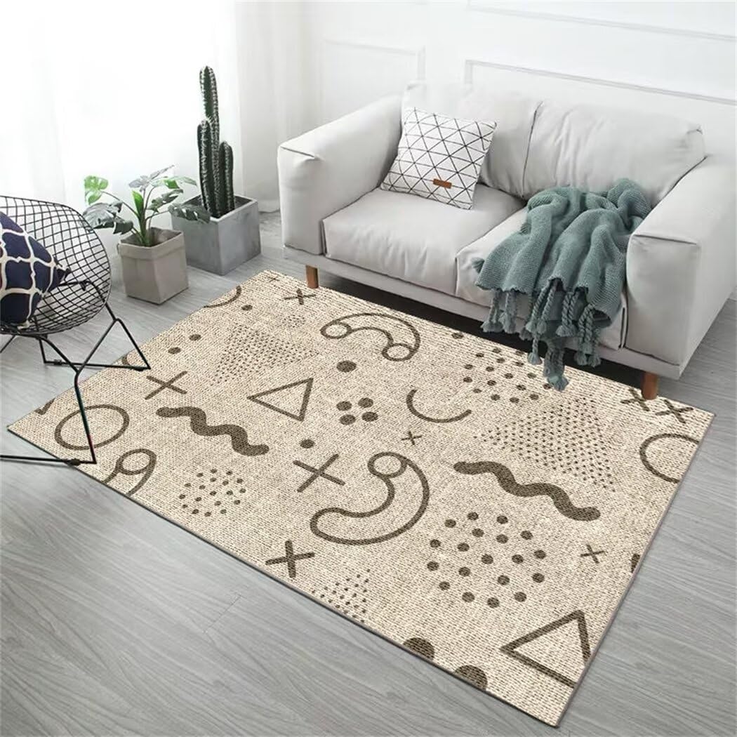 Coussin sol enfant et tapis de salon moderne beige pour aménager un coin jeu sécurisé 120x180