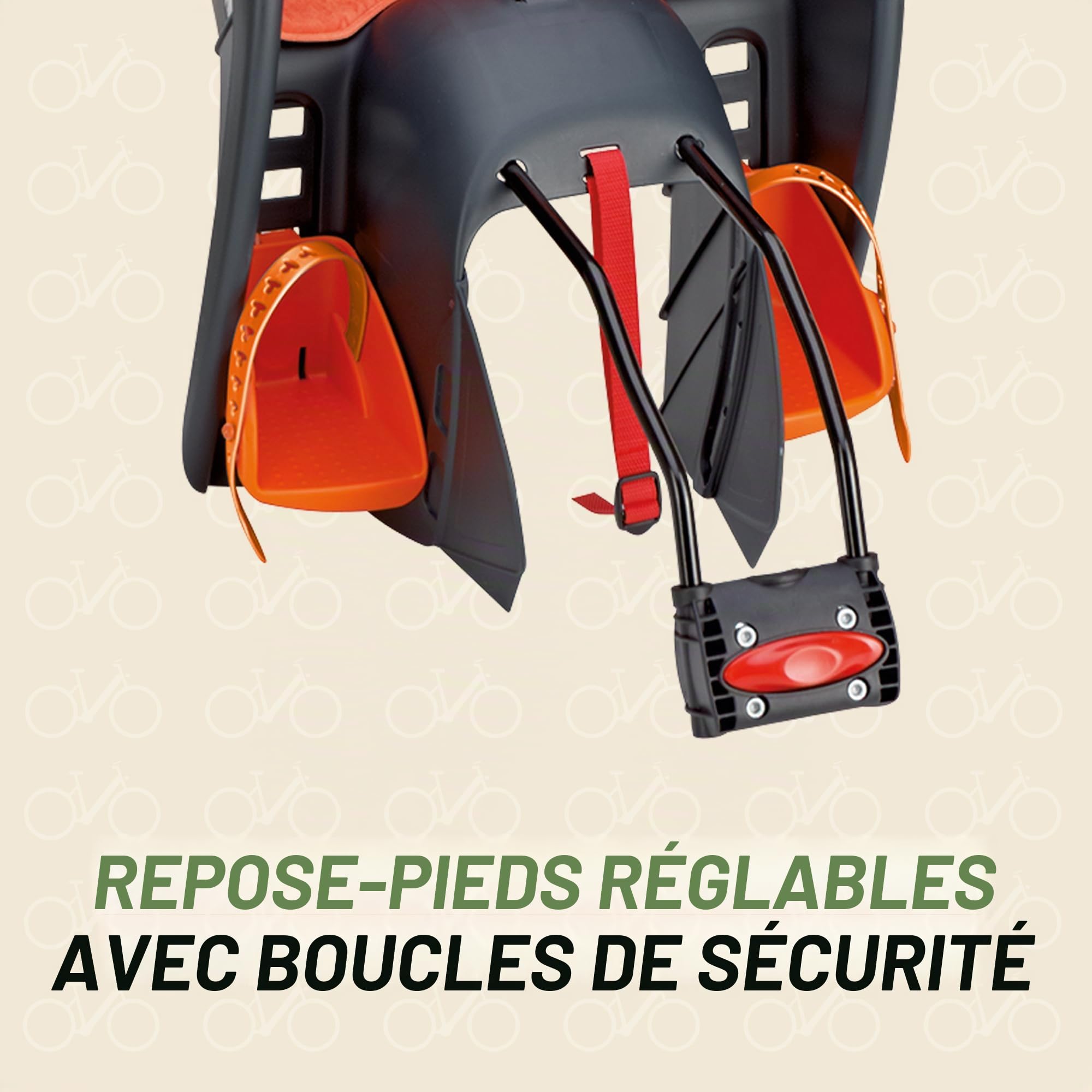Prophete Siège Enfant de Sécurité pour l'arrière du Vélo Taille 5 Gris/Orange
