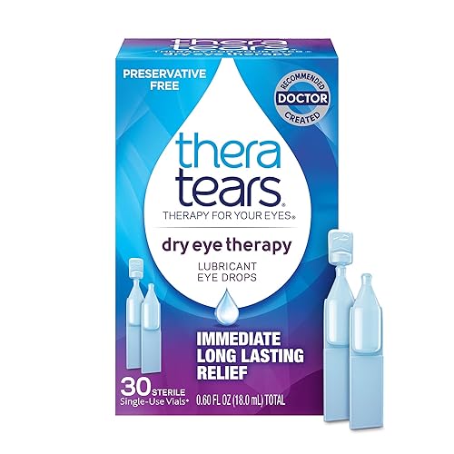 TheraTears Dry Eye Therapy Lubricating Eye Drops for Dry Eyes, Preservative Free eye drops, 30 Single-Use Vials - 30 Count (Pack of 1) - Eye Drops