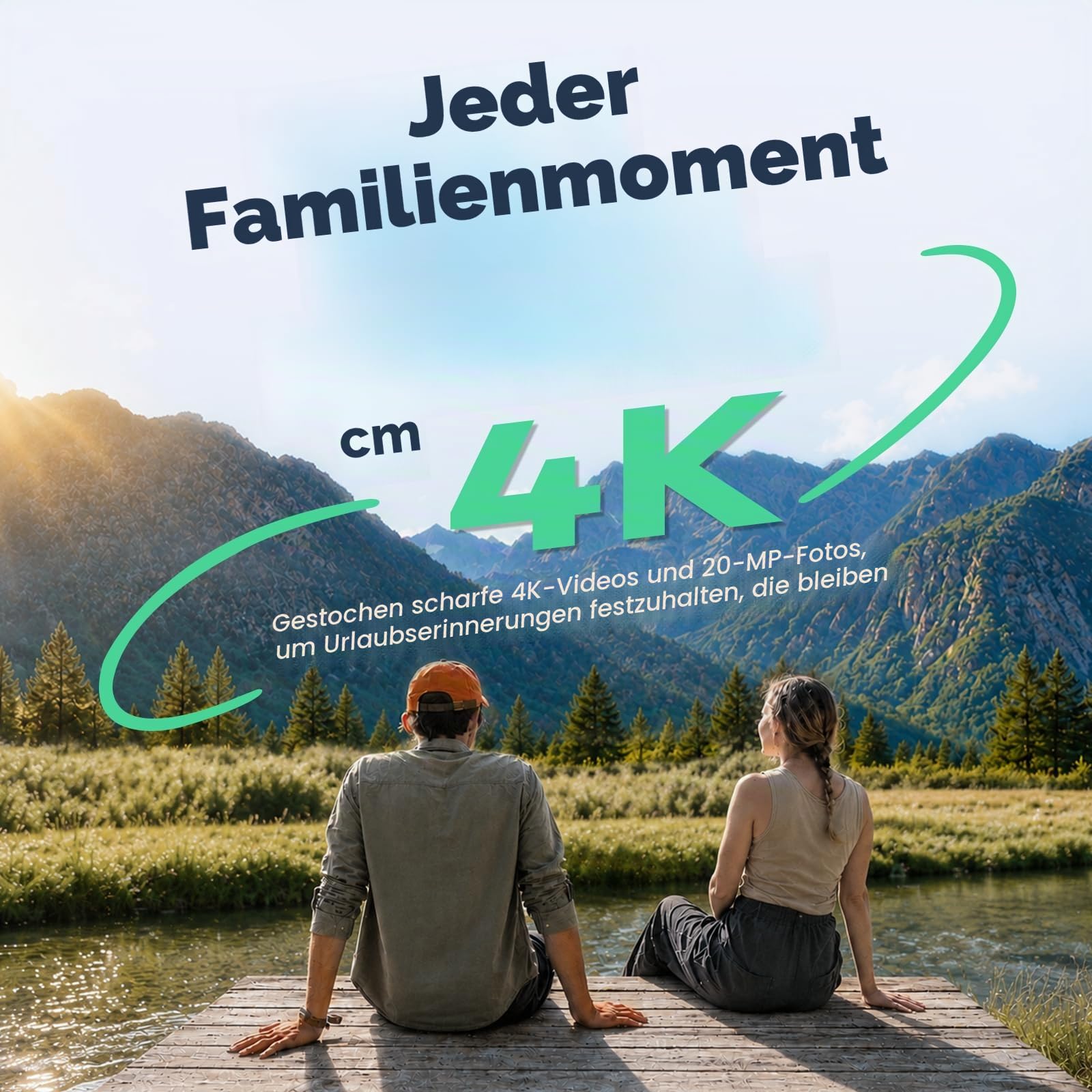 AKASO V50X Action Cam 4K30FPS mit 64GB U3 Speicherkarte Unterwasserkamera WiFi 40M EIS Anti-Shake Action Kamera 4X Zoom mit Touchscreen, Fernbedienung, Sportkamera Wasserdicht Gehäuse,Helmzubehör