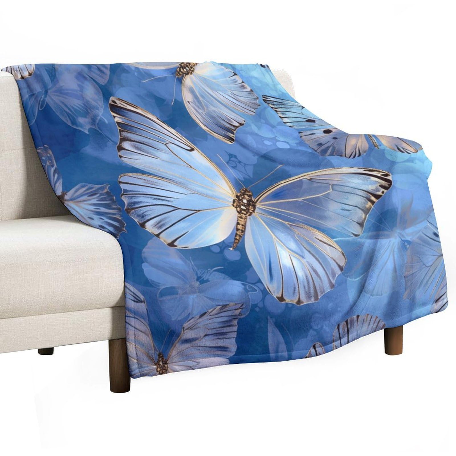 ECWECC Butterfly Throw Fleece Blanket Soft Blankets Throws Colourful for Kids Fluffy Snugly Warm Blanket for Adults Travel/Single for Women Girls Christmas/Thanksgiving 80x100cm