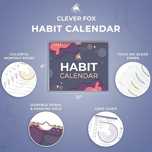 Miniatura 2 de Clever Fox Círculo de calendario de hábitos  Rastreador de hábitos inspiradores de 2 años para hábitos atómicos  Colorido planificador de hábitos y