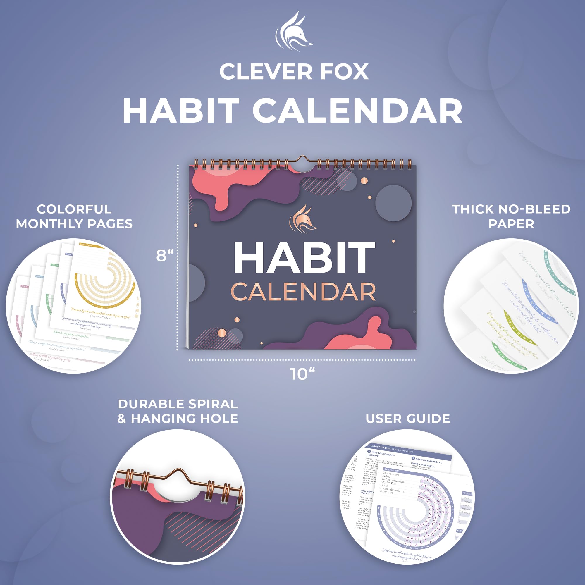 Clever Fox Habit Calendar Circle, 2-Year Inspirational Habit Tracker for Atomic Habits - Image 2