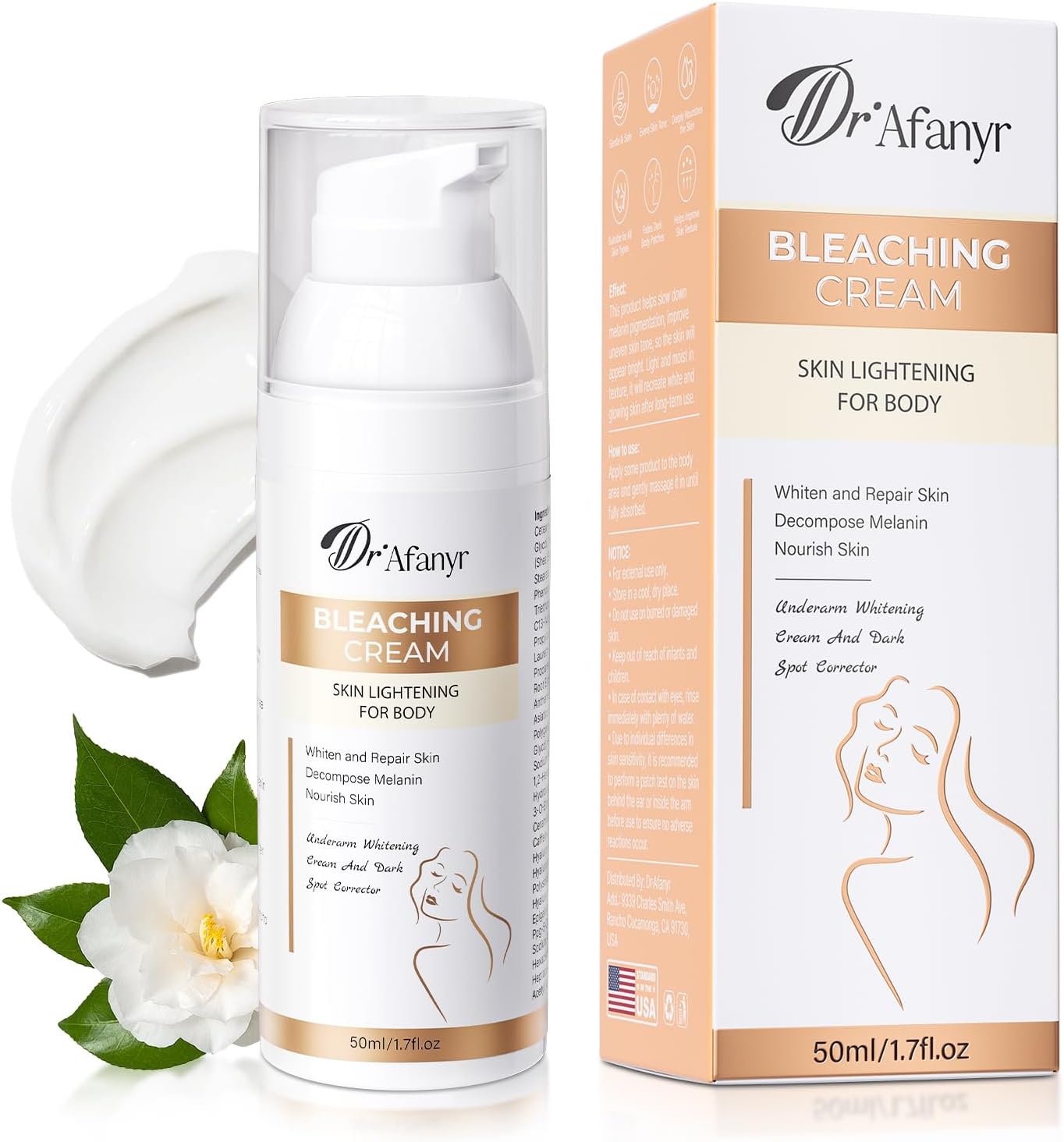 Skin Bleaching Cream for Body-Dark Spots Remover Lightening Cream & Uneven Tone Nourishing Formula Bleaching Intimate Areas & Underarms Inner Thigh, Bikini Line, Armpit Knees Elbows for All Skin Types