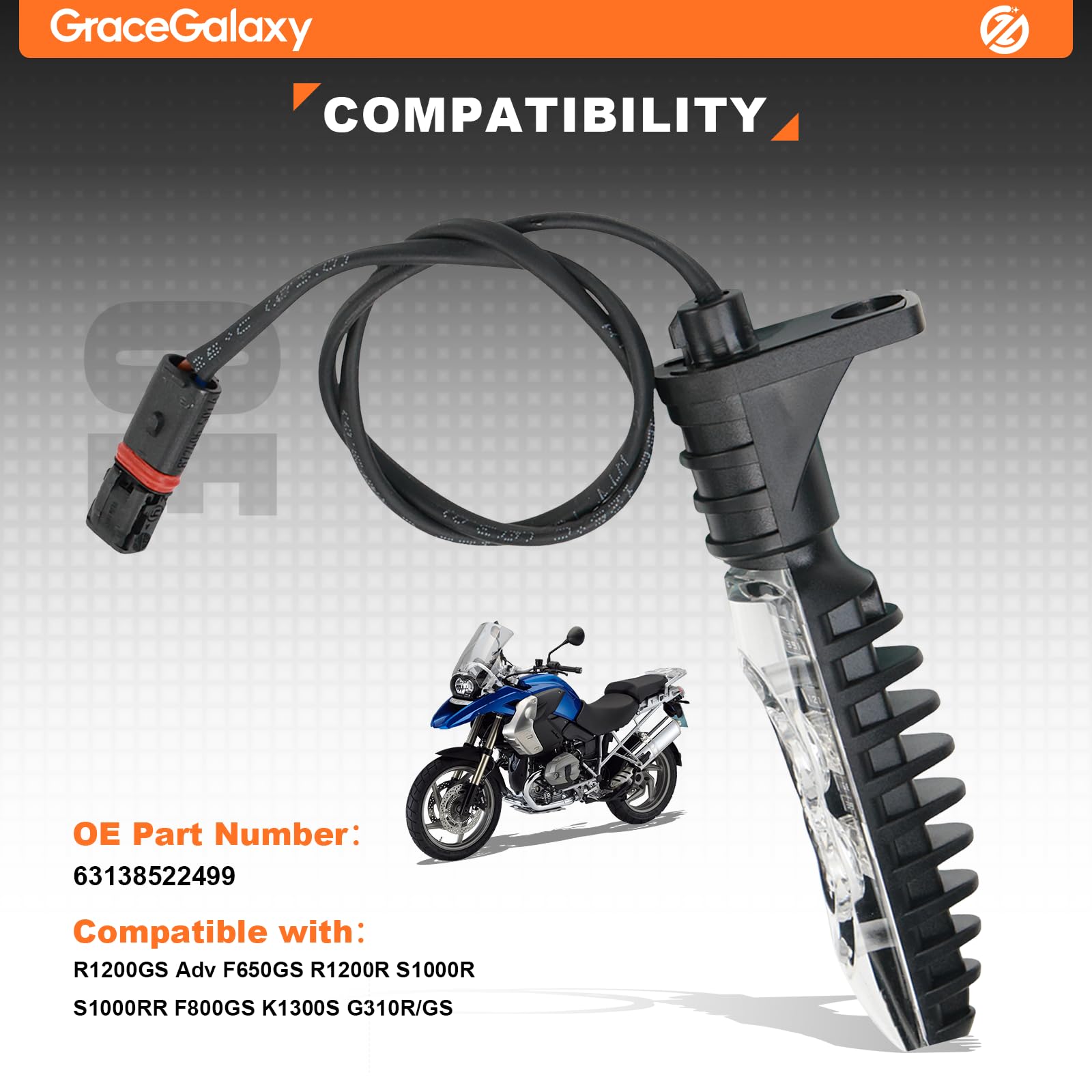 GRACEGALAXY 2 pezzi Lndicatori Luminosi Frecce Moto per R1200GS ADV F650GS R1200R S1000R S1000RR F800GS K1300S 63138522499