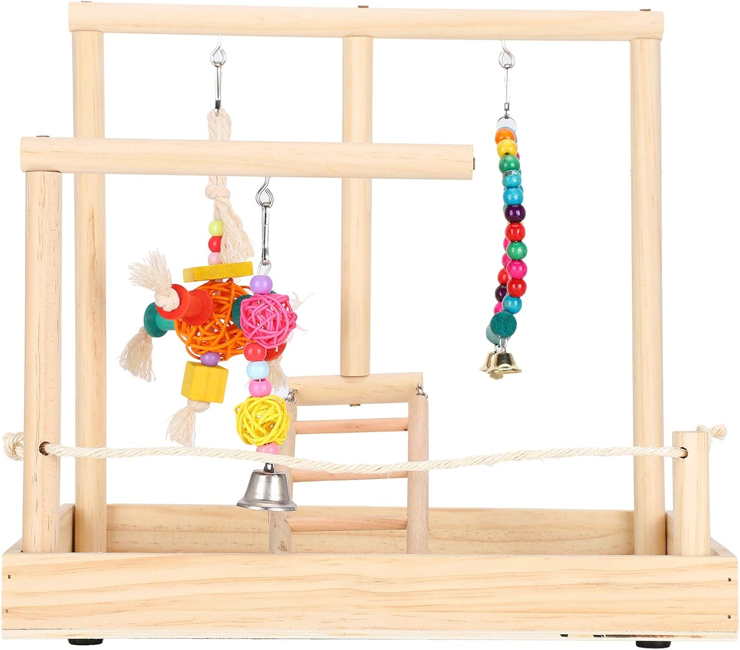 EVTSCAN Pet Bird Perch Platform Stand, Parrot Playground Bird Solid Wood Stand Bird Pet Cage Perch Exercise Training Supplies Parakeet Conure