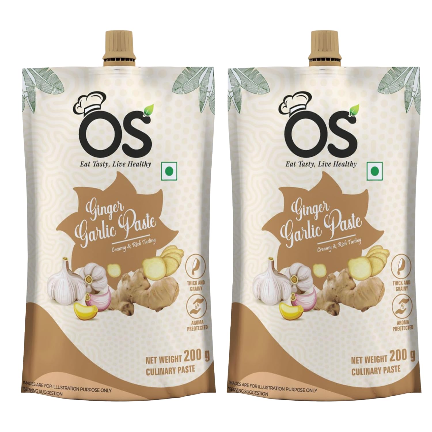 OS FOOD Ginger Garlic Paste - 200Gm, Naturally Processed, Quality Assured, Fresh Ingredients (Pack of 2, 200Gm Each) (B0D4YGKSLJ) Amazon Price History, Amazon Price Tracker