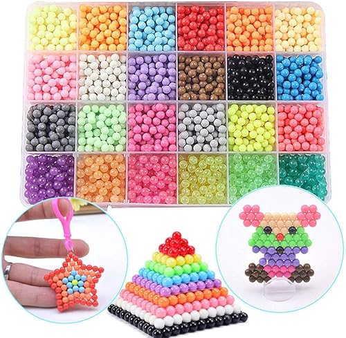 Funcool Recambio de cuentas fusibles de juguete, juego de cuentas de agua de 24 colores compatibles con Beados, manualidades, juguetes para niños de disponible en Yaxa Colombia