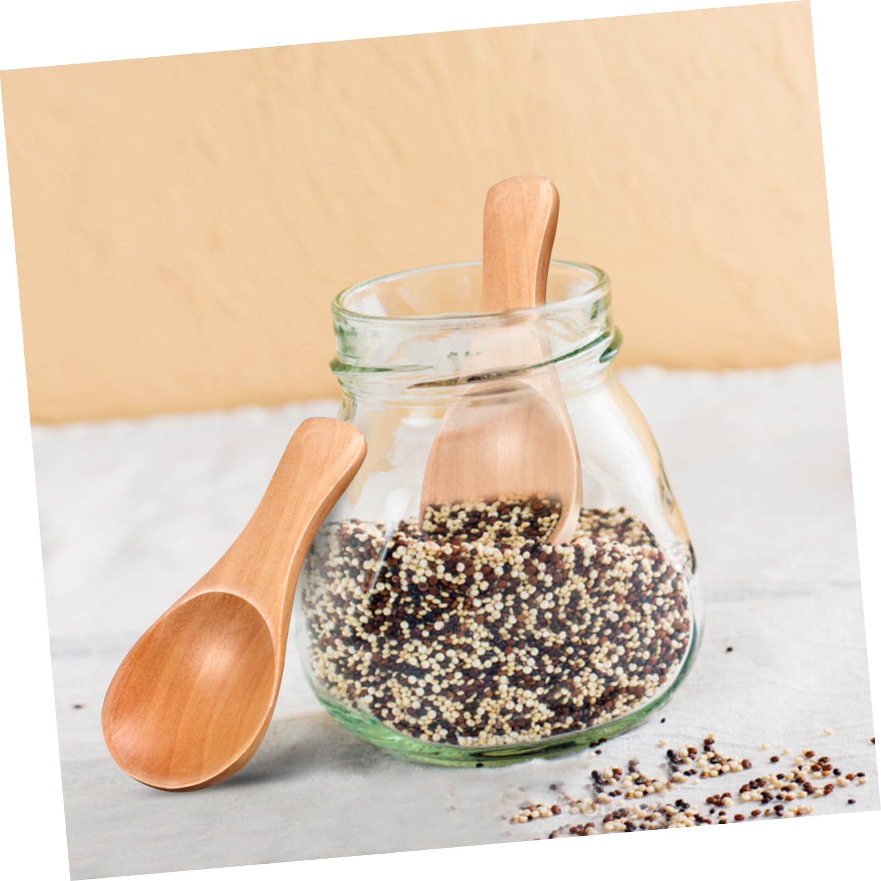 Mini Cuillère En Bois D'Olivier 9cm - Fabriquée à La Main Pour Caviar, Sel Et Épices