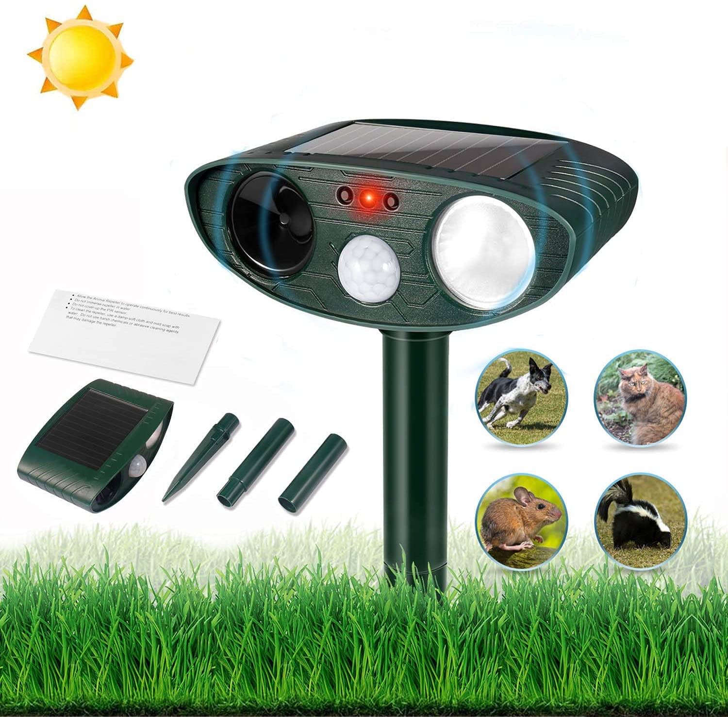 Buy Coldwords Garden Cat Repellent,Ultrasonic Animal Repellents,Solar