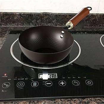 調理器具 Amazon | SiaBiced ノンスティック 中華鍋 木製ハンドル付き