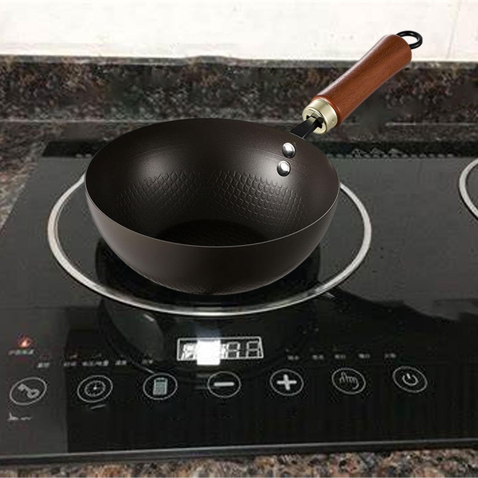 Amazon | SiaBiced ノンスティック 中華鍋 木製ハンドル付き 小さい鉄