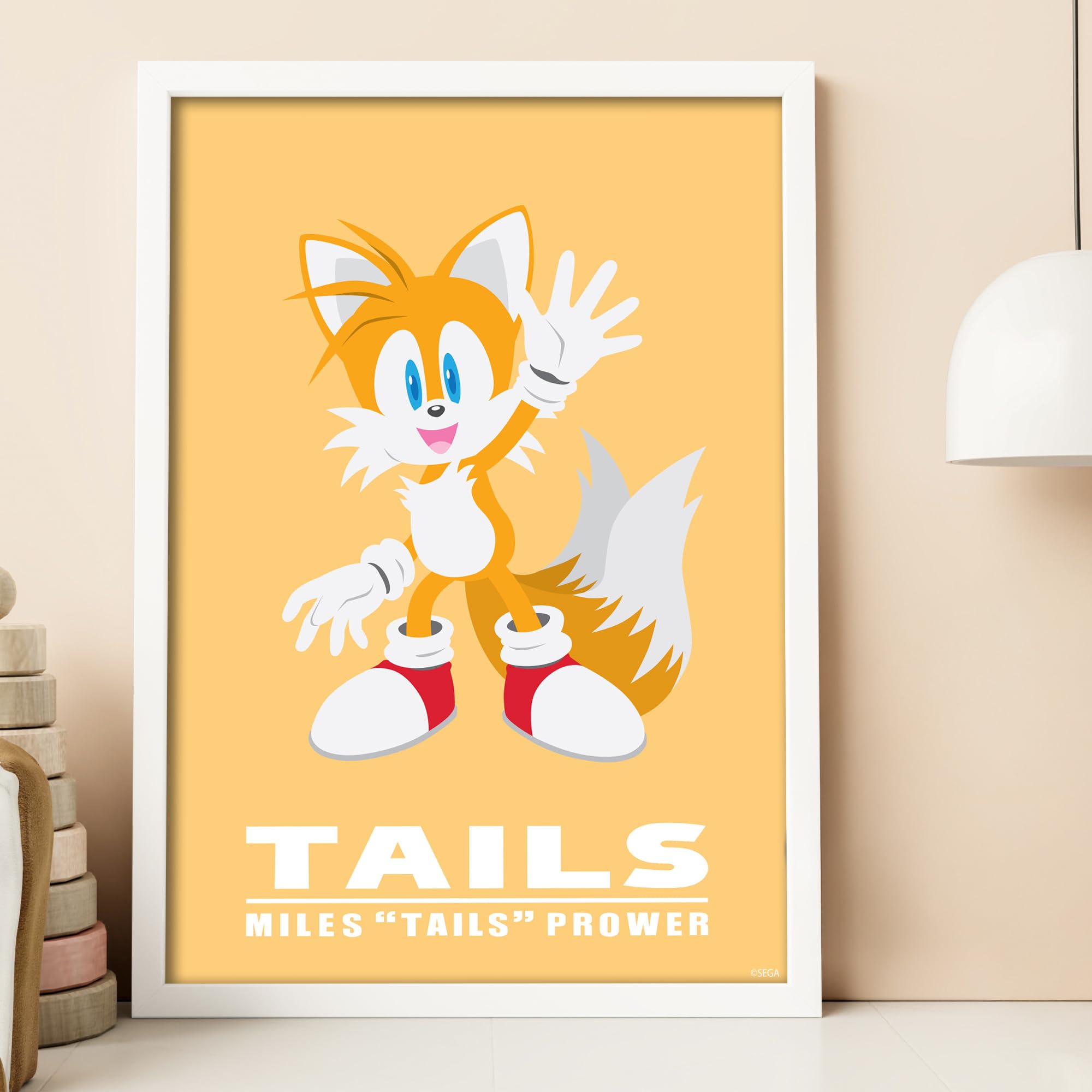 Sonic The Hedgehog Print - Tails Colour Block Poster Wall Art (42cm x 59.4cm - A2)