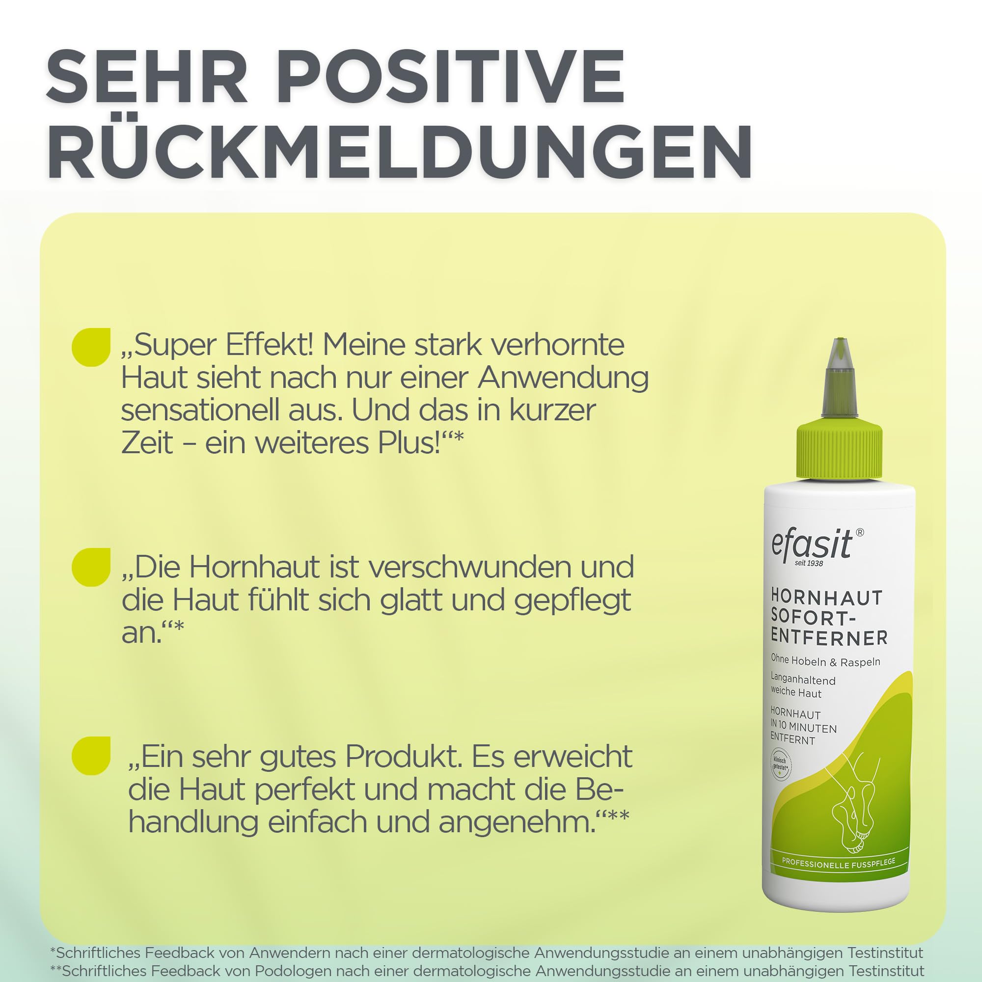 efasit Rimozione istantanea per calli – Elimina i calli in 10 minuti, senza piallare e grattugiare, effetto immediato dopo 1 applicazione, con ingredienti nutrienti, set completo, 200 ml
