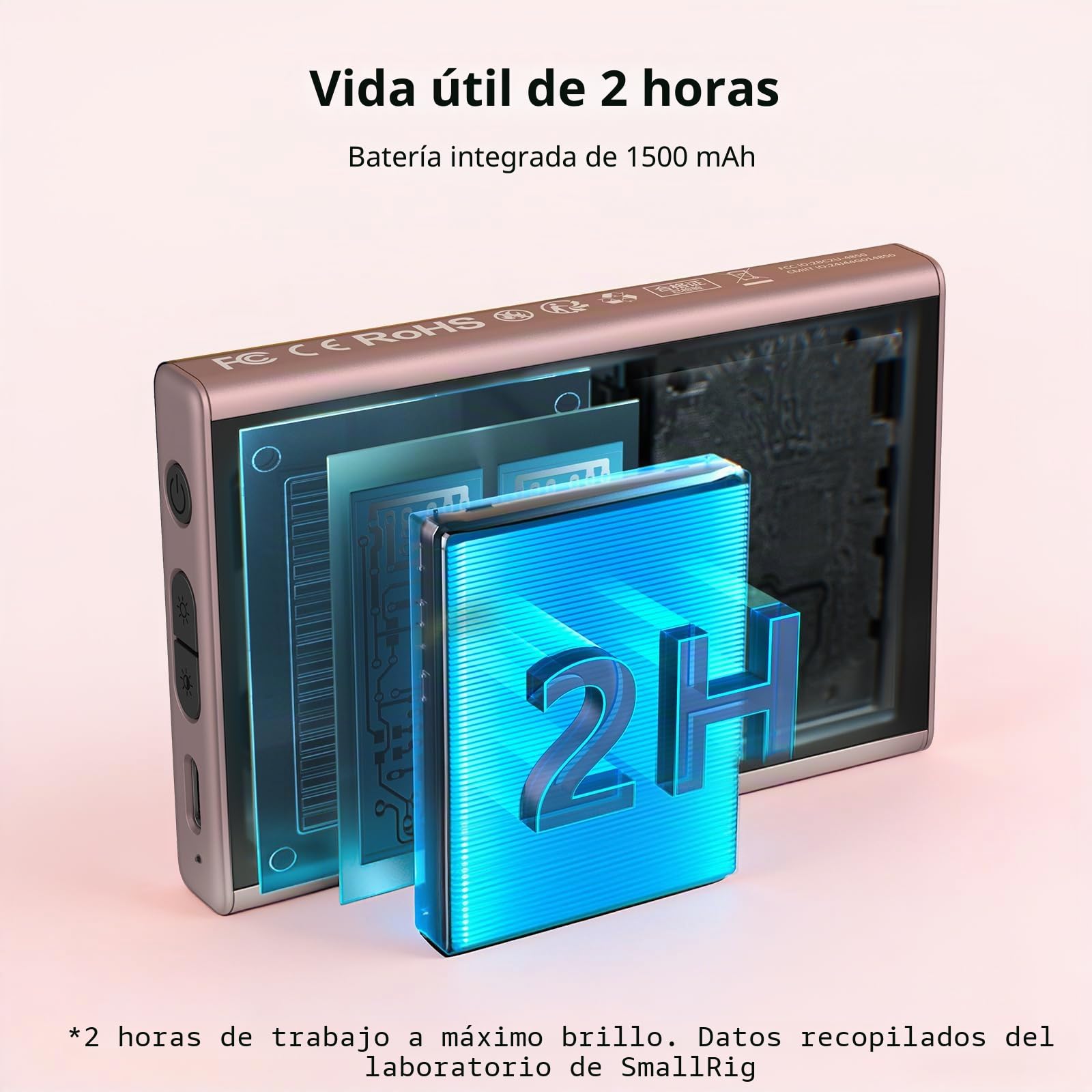 SMALLRIG Monitor Inalámbrico Rosa 1080P para Teléfonos (Soporta 4K 30fps), Monitor Magnético para MagSafe, para iPhone, Vlogging y Transmisiones en Vivo - 5746