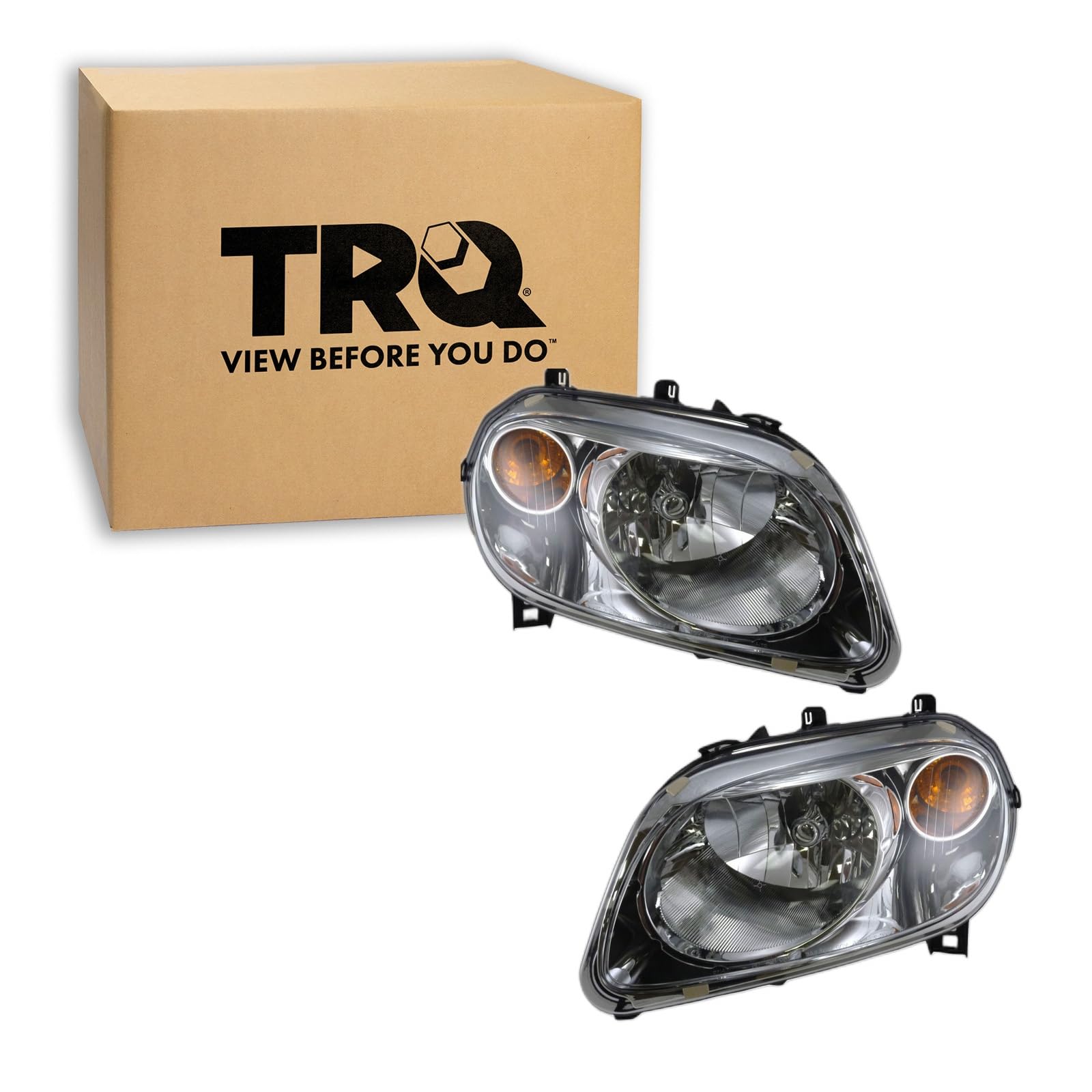 TRQ Headlight Assembly Set GM2502262 GM2503262 Compatible with 2006-2011 Chevrolet HHR