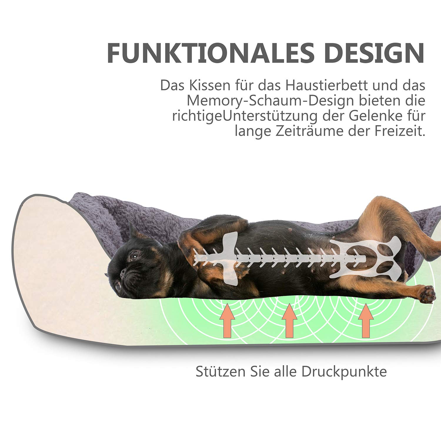 Haustier Katzenbett Kissen Weich Hundebett Warm Hundeschlafplatz Katzendecke Hundematratze Hundesofa Katzensofa (Grau)