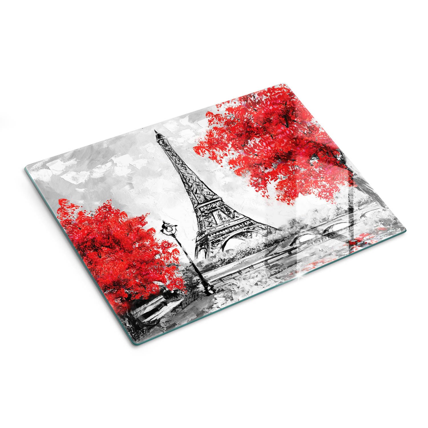 Multifunzione: Tagliere in vetro e coperchio 40x30 cm Torre Eiffel Parigi