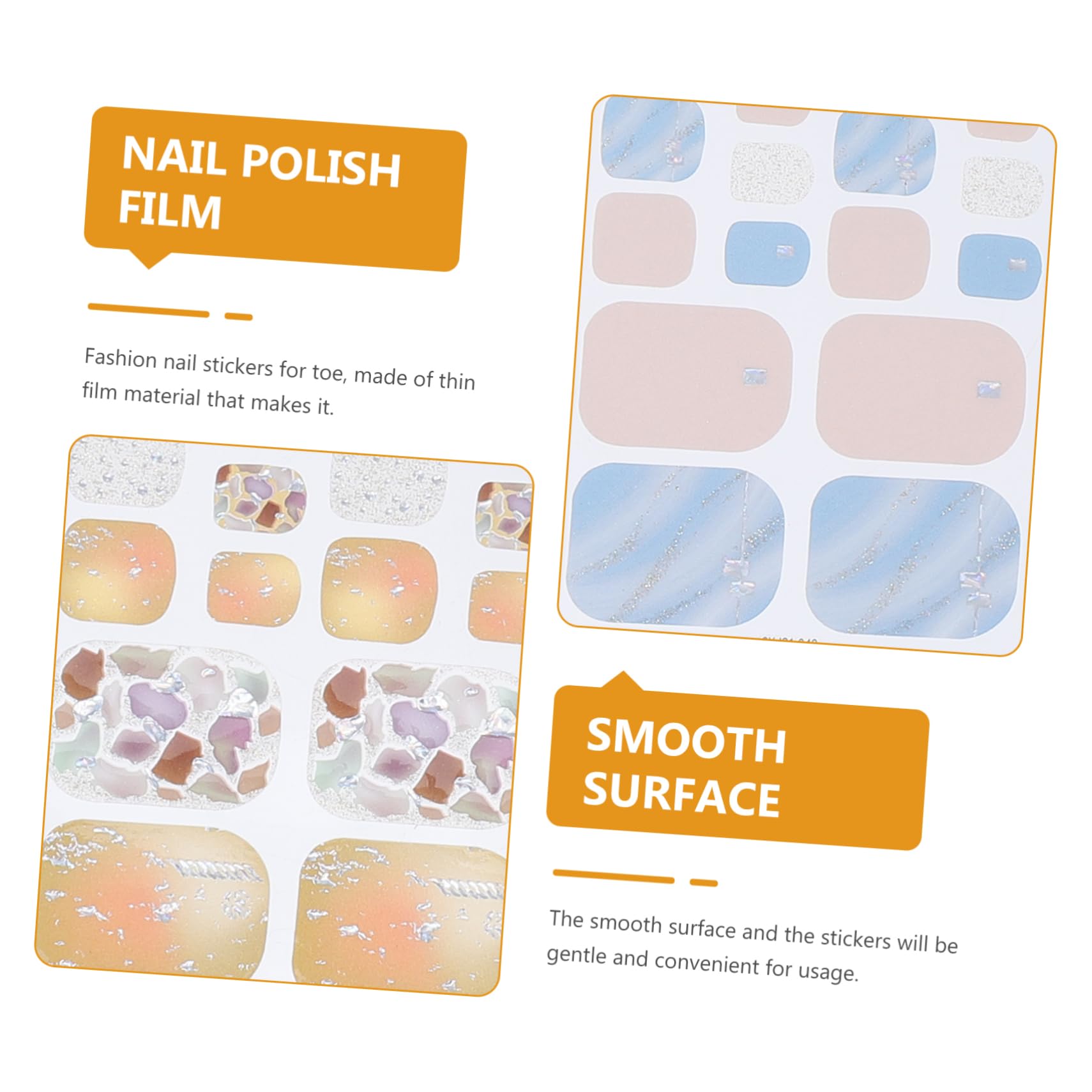 5 Set Adesivi Per Unghie Autoadesivi Decorativi Per Unghie Dei Facili Applicare Per Manicure Te Per Donne E Amiche 8 Fogli*5
