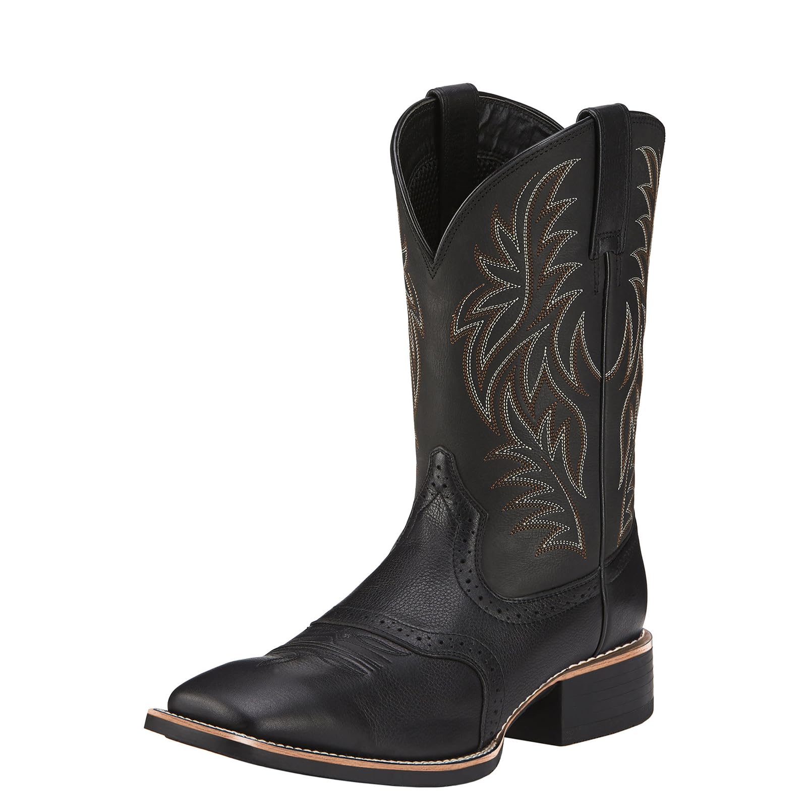 Stivali da Cowboy Western per Uomini con Classica Ricamo Slip-on Punta Quadra Stivali Corti Country