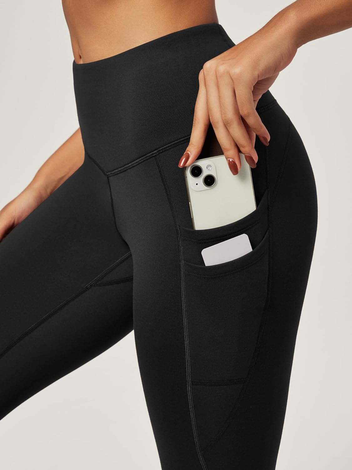 IUGA Water Resistant Fleece Lined Leggings Women Warm Winter Thermal Pants with Pockets for Hiking Yoga - Image 3