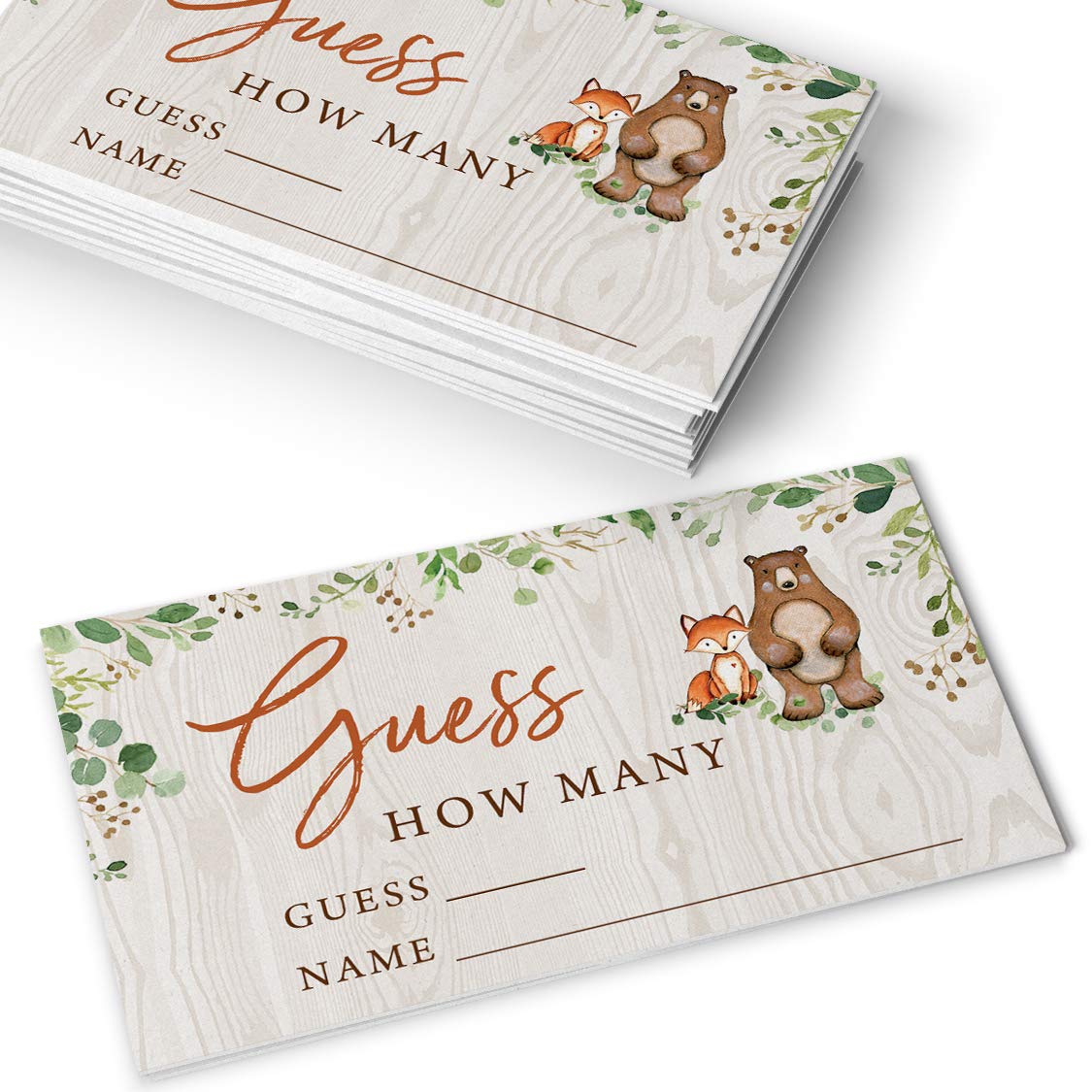Printed Party Baby Shower Candy Guessing Game, Gummy Bear Jar, 50 Cards and Sign
